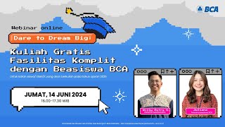 Kuliah Gratis Fasilitas Komplit dengan Beasiswa BCA [upl. by Eus]