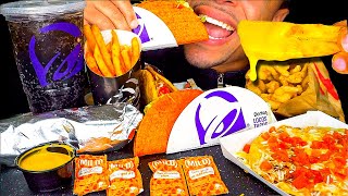 ASMR Taco Bell Nacho Cheesy Fries Cinnamon Twist Mukbang Fast Food Savage Eating No Talking Jerry [upl. by Gardel]