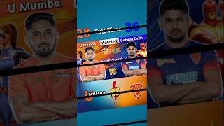 PKL Season 11 2nd Match U Mumba vs Dabang Delhi Full Time Scorecard shorts viral pkl [upl. by Nonnah]