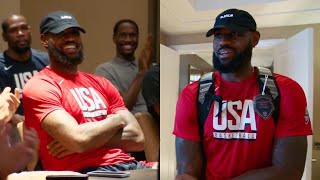 LeBron James reacts to being USAs flag bearer for Olympics opening ceremony [upl. by Ruhtracm]