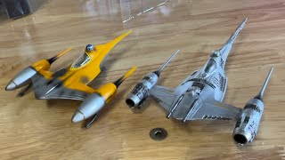 STAR WARS Micro Galaxy Squadron N1 Starfighter Unboxing and Comparison to Action Fleet [upl. by Woodie]