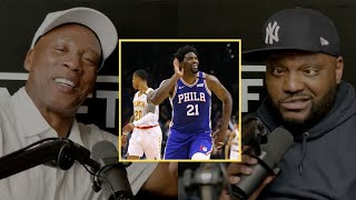 Aries Spears Does A Hilarious Shaq and Joel Embiid Impression [upl. by Nnyluqcaj]