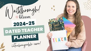 2024  25 Dated Teacher Planner Interchangeable Cover Bold and Bright  bloom Daily Planners ® [upl. by Vinna]