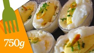 Recette de Petites verrines façon oeuf mimosa  750g [upl. by Okiman]