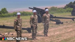 Watch 21gun salute in Normandy for 80th anniversary of DDay [upl. by Wachter]