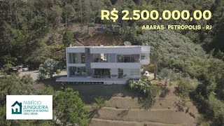 BELA CASA COM ARQUITETURA CONTEMPORÂNEA NAS MONTANHAS DE ARARAS PETRÓPOLIS RJ [upl. by Hobard]