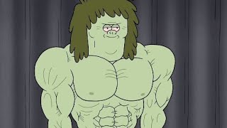 When the zyzz music kicks in Regular show Muscle man transformation [upl. by Sheilah597]