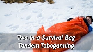 Snow Tandem Toboggan in a Survival Bag at Haweswater The Lake District [upl. by Babby830]