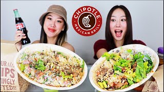 CHIPOTLE MUKBANG 🌯  Lets talk and eat [upl. by Swanson]