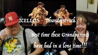 2CELLOS  Thunderstruck WILD RIDE for Grandparents from Tennessee USA react  first time reaction [upl. by Abrams]