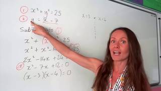 The Maths Prof Solve Simultaneous Equations Linear amp Quadratic [upl. by Beata]