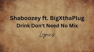 Shaboozey ft BigXthaPlug  Drink Dont Need No Mix Lyrics [upl. by Airamanna]