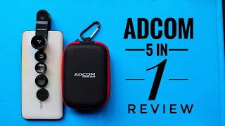 Adcom 5 in 1 Mobile phone camera lens kit Honest review Best budget mobile phone lens [upl. by Oinotnanauj]