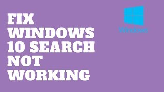 Fix Windows 10 Search Not Working [upl. by Norean]