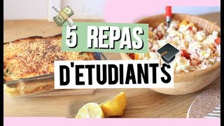 5 IDÉES DE REPAS D’ÉTUDIANTS  Facile Rapide amp Bon [upl. by Aicekat943]