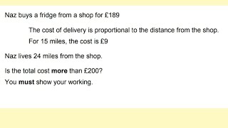 A Proportion Word Problem  Noncalculator  GCSE 91 Higher Maths [upl. by Walton364]