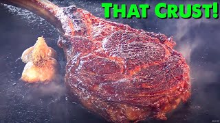 How To Cook A Tomahawk Ribeye on the Blackstone Griddle  Perfect Steak Crust  Ballistic BBQ [upl. by Alexia]