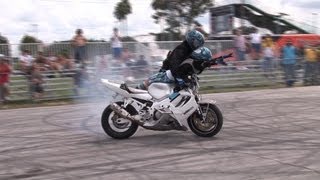 Awesome Tandem Motorcycle Stunt Show Ride [upl. by Jaycee]