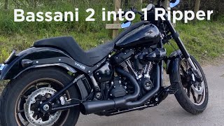 2022 Harley Davidson 117 Low Rider S Bassani 2 into 1 Shorty Ripper in black sound check [upl. by Aynnat44]