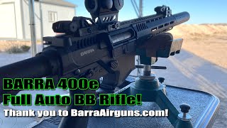 AE22  Check out the Barre 400e FullyAutomatic AEG AR15 BB Rifle Provided by MOAB  BARRA Airguns [upl. by Lienhard]