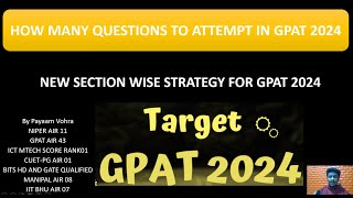 BEST STRATEGY TO SOLVE GPAT QUESTIONS HOW MANY QUESTIONS TO ATTEMPT IN GPAT SAFE AND RANKERS ATTEMPT [upl. by Bonina340]