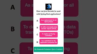 Spring Boot Quiz 12  How can Java records used with Spring Boot applications springboot quiz [upl. by Ryter]