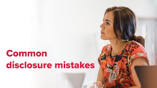 Webinar  Common disclosure mistakes [upl. by Tilly]