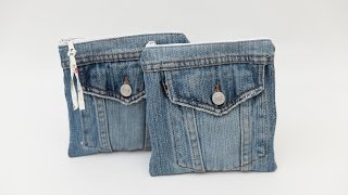 Nähanleitung Jeans Upcycling  Kosmetiktasche [upl. by Natalie287]