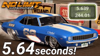 564 Seconds 69 Camaro Tune  No Limit Drag Racing 20 Version 186 [upl. by Sharlene]