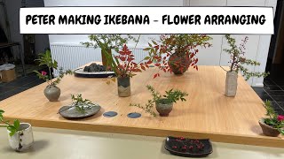 Peter Making Ikebana Flower Arranging [upl. by Yramesor428]