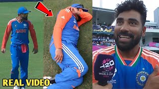 Rohit Sharma and All players reaction on Last Ball match winning moment in T20 World Cup 2024 [upl. by Trefor]