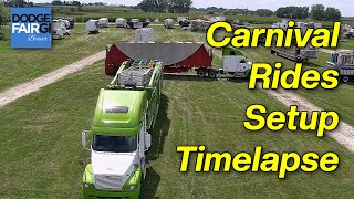 Setting up the Amusement and Carnival Rides Timelapse at 2021 Dodge County Fair [upl. by Lull70]