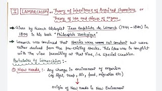 LAMARCKISM Theory of inheritance of acquired characters organic evolution [upl. by Atterehs]