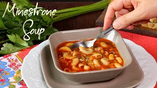 Minestrone Soup Recipe  Italian Vegetable Soup  Minestrone Soup with Pasta [upl. by Thetos]