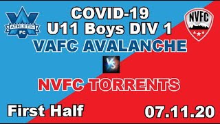 VAFC AVALANCHE DIV 1 U11 2010 BOYS Vs NVFC TORRENTS DIV 1 U11 2010 BOYS 071124 1st Half COVID19 [upl. by Penoyer]