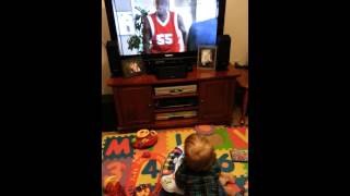 Baby loves Geicos Mutombo commercial [upl. by Gradeigh]