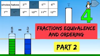 Fractions Equivalence And Ordering Part 2  4th Grade ST Math With JiJi The Penguin [upl. by Nnyllaf]