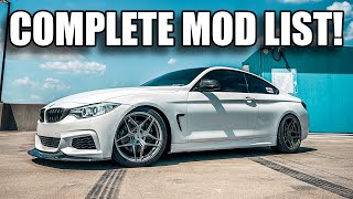 BMW 435i COMPLETE MOD LIST [upl. by Eleynad]