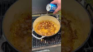 Chili Cheese Smash Burger Recipe  Over The Fire Cooking by Derek Wolf [upl. by Elenahc]