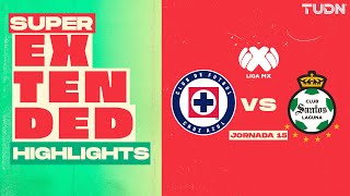 SUPER EXTENDED HIGHLIGHTS  Cruz Azul vs Santos  Liga Mx Apertura 2024  Jornada 15  TUDN [upl. by Elery917]