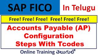 SAP FICO IN Telugu Accounts Payable Configuration Steps amp Tcodes In Telugu AP Configuration Tcodes [upl. by Letizia]