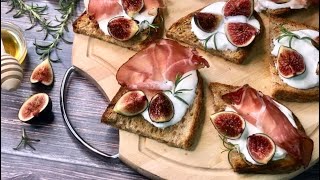 BRUSCHETTE CON FICHI E SPECK Antipasto ricetta facile e veloce [upl. by Felton]