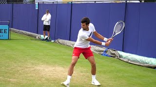 Novak Djokovic Backhand Slow Motion  ATP Tennis Two Handed Backhand Technique [upl. by Kaenel]