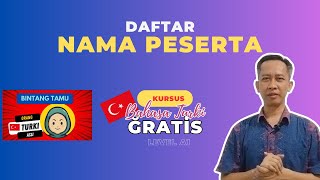 Daftar Nama Peserta Kursus Bahasa Turki Gratis [upl. by Mclyman]