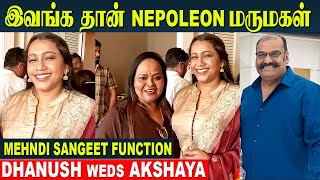 Nepoleone Son Dhanoosh And Akshaya Marriage Celebration  Mehndi  Kushboo  Meena  Kala Master [upl. by Farrica]