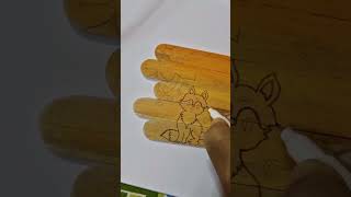 Crafting with ice cream stick 😋 art rongmoshal drawing painting shorts icecreamsticks [upl. by Frodina]