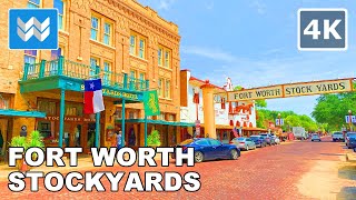 4K Historic Fort Worth Stockyards in Texas USA  Walking Tour amp Travel Guide 🎧 [upl. by Newby]