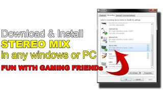 How to Download amp install Stereo Mix Mode  Gamers do Prank with it  But How [upl. by Gilbert686]