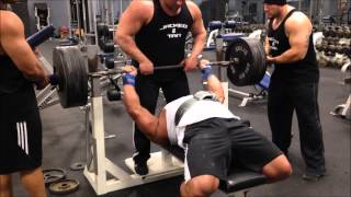 Eric Lilliebridge Meet Prep Bench Training 505lbs x 4 Raw PR [upl. by Ahsilat]