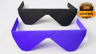 How To Make Paper Sunglasses Without Glue  Paper Folding Crafts  Paper Craft Without Glue [upl. by Aniroz]